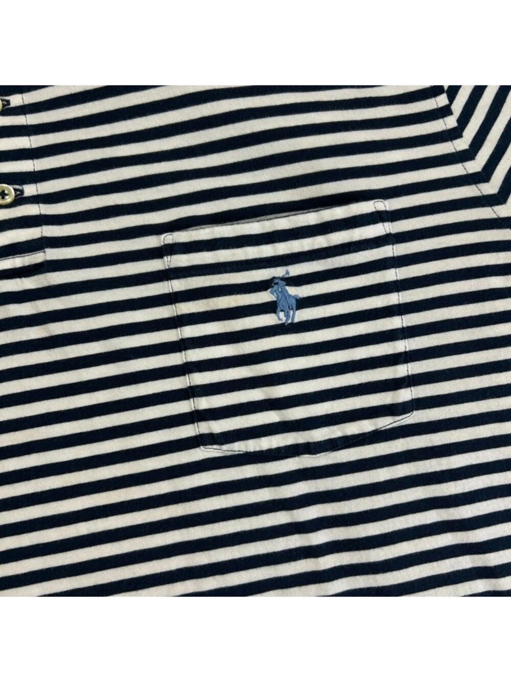 Polo Ralph Lauren Polo Shirt Mens XL Blue Gray Striped Classic Fit Pony Pocket - Picture 5 of 12